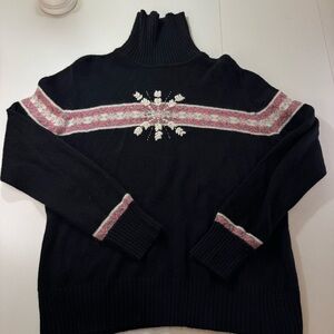 New York & Company Women’s Sweater Size XL Black Long Sleeve Cowl’s Neck Top